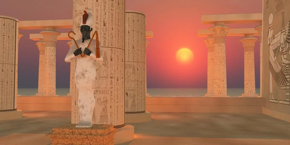 Osiris God Statue Stock Illustration