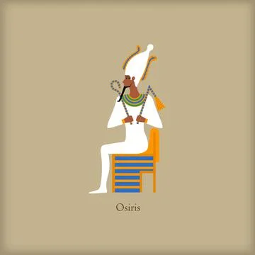 Osiris - God of the underworld icon, flat style 스톡 일러스트