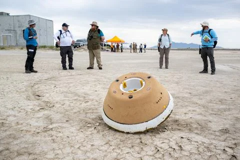 OSIRIS-REx Sample Return Training. Recovery teams participate in field rehe.. Stock Photos