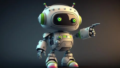 Ositive cute robot. UI and UX Designed. Isolated on a background. Generated A 스톡 일러스트