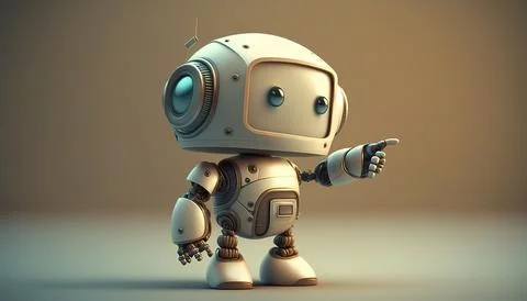Ositive cute robot. UI and UX Designed. Isolated on a background. Generated A Stock Illustration