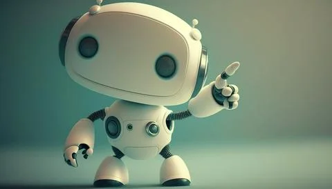 Ositive cute robot. UI and UX Designed. Isolated on a background. Generated A Illustrazione stock