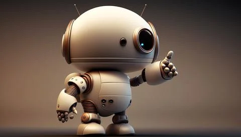 Ositive cute robot. UI and UX Designed. Isolated on a background. Generated A Stock Illustration