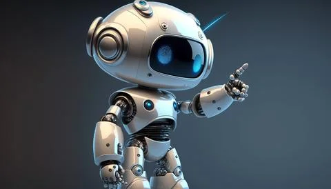 Ositive cute robot. UI and UX Designed. Isolated on a background. Generated A Stock Illustration