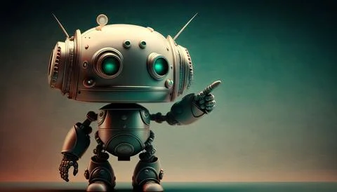 Ositive cute robot. UI and UX Designed. Isolated on a background. Generated A Stock Illustration