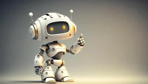 Ositive cute robot. UI and UX Designed. Isolated on a background. Generated A Stock Illustration