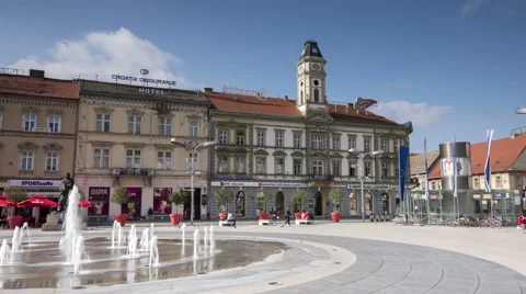 Osjiek Square Timelapse Video stock 61321907