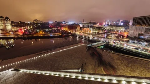 Oslo Beautiful night Timelapse with Opera house Stock Footage 124781206