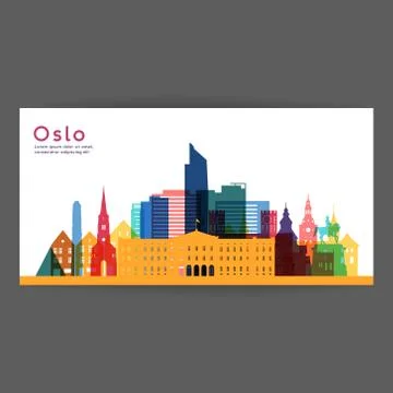 Oslo (Card) Stock Illustration