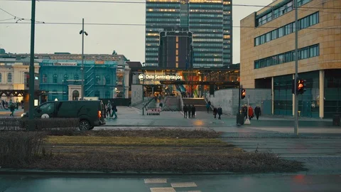 Oslo Central Station Stock Footage 124754064