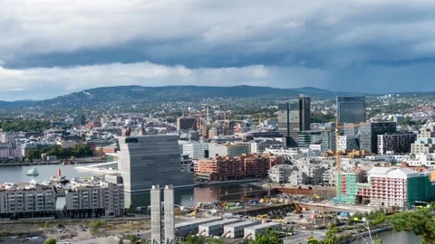 Oslo cityscape Stock Footage 308195095
