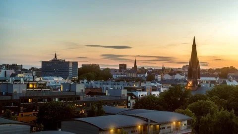 Oslo Cityscape Sunset Time Lapse Stock Footage 94330282