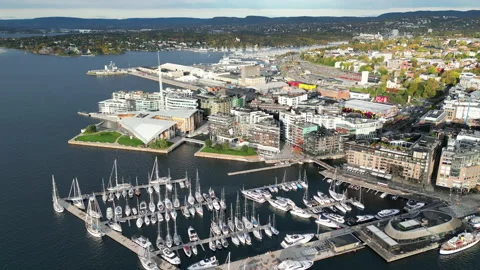 Oslo Harbor daytime Stock Footage 217966703