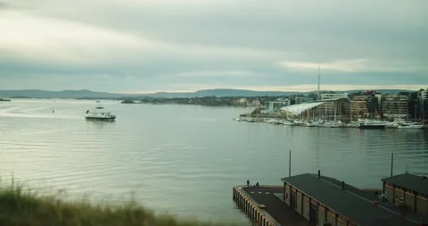 Oslo Harbour Ferry Stock Footage 143162626