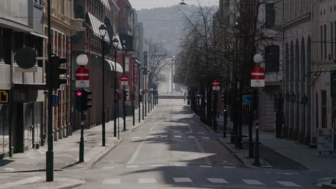 Oslo lockdown during Covid-19 in March 2020 库存影片 127076567