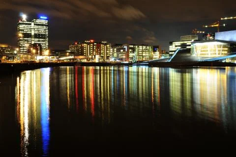 Oslo by night Stock Photos