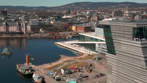 Oslo opera drone 002 Stock Footage 248482171