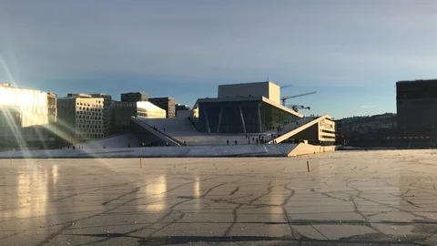 Oslo opera house norge Stock-Footage 100878450