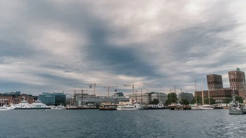 Oslo Pier Docking Time Lapse Stock Footage 94333722