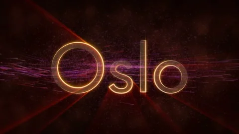 Oslo - Shiny looping city name in Norway, text animation Stock Footage 99604529