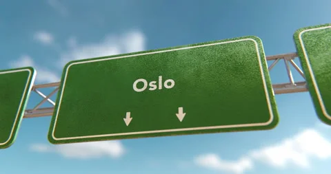 Oslo Sign in a 3D animation Stock Footage 251383092
