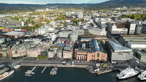 Oslo Skyline Harbor Stock Footage 217950939