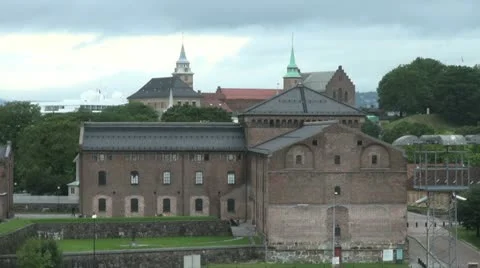 Oslo spires and cloudy sky Stock Footage 18045131