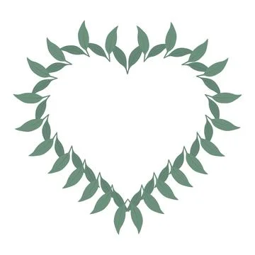 Osmanthus Leaves Heart shape Frame border Spring or Mid Autumn Festival 스톡 일러스트