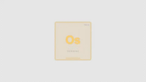 Osmium Os Periodic Table Element Tile Labeled Animation Video Overlay Alpha 4K Видео 339367221