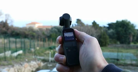 Osmo Pocket Camera Outdoors Stock Footage 103118813
