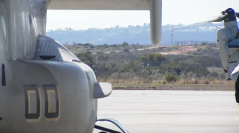 Osprey V-22 manuevering Stock Footage 60050996
