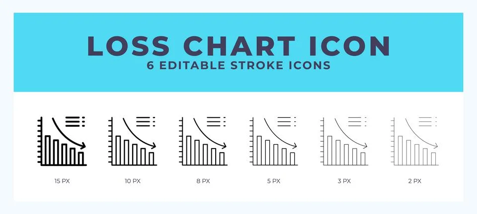 Oss chart icon set with different stroke. Vector illustration with editable.. 스톡 일러스트