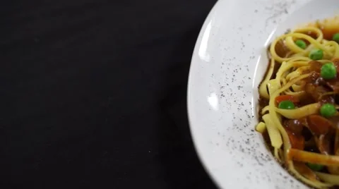 Osso Buco with Pasta Stock Footage 40216030