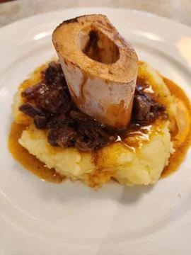 Osso buco ragout with mashed potatoes Stock Photos