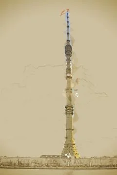 Ostankino tower Stock Illustration