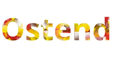 Ostend text image stock design in colorful style letters Stock Illustration