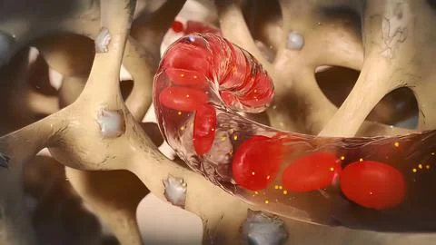 Osteocytes are the basic cells of the bone matrix cycle Stock Illustration