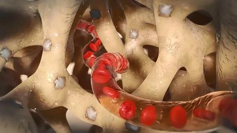 Osteocytes are the basic cells of the bone matrix cycle Stock Illustration