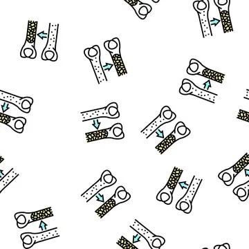 Osteoporosis bone disease vector seamless pattern Illustrazione stock
