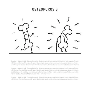 Osteoporosis cartoon bone Stock Illustration