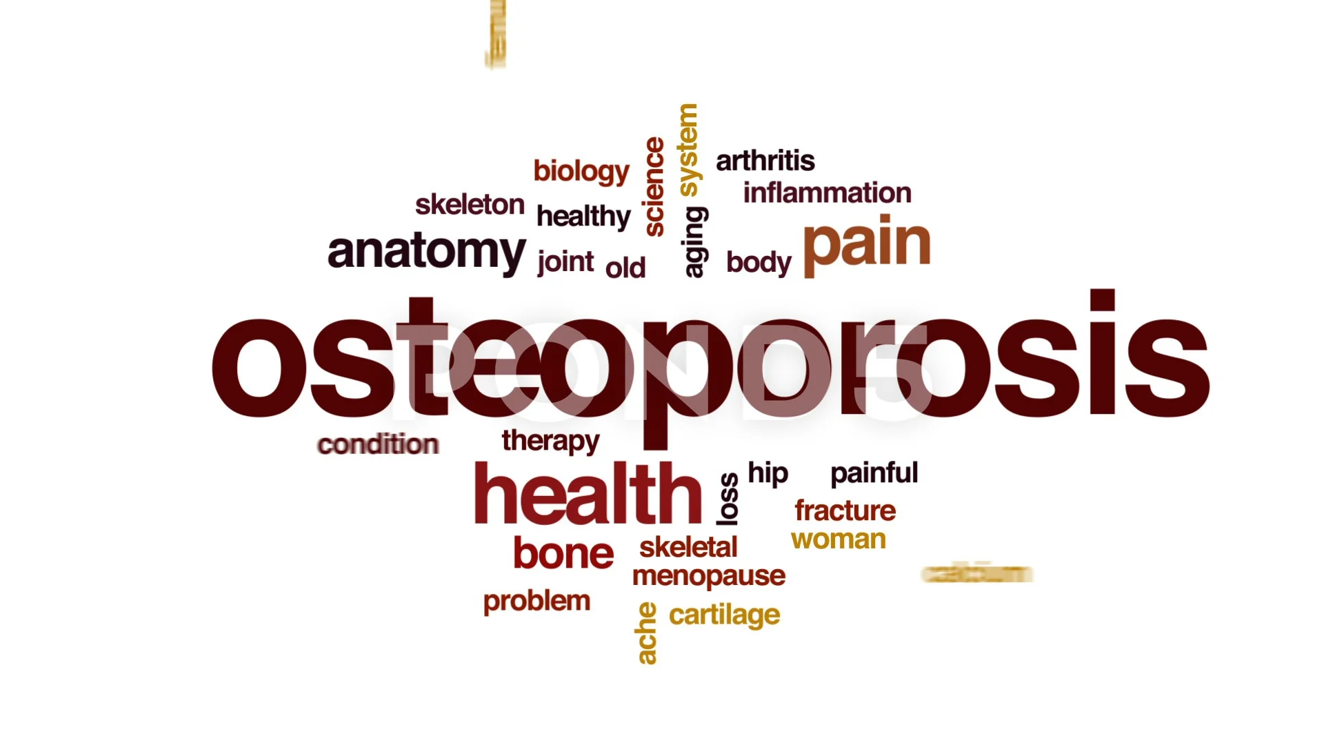 Osteoporosis state animated word cloud, ... | Stock Video | Pond5