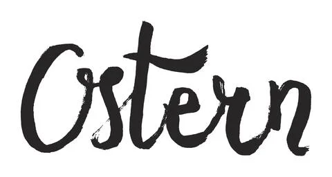 Ostern, Easter in German hand lettering quote, calligraphy, written text. Stock Illustration