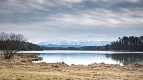 Osterseen winter scenery Stock Photos