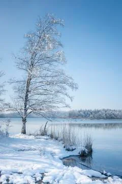 Osterseen winter scenery Stock Photos