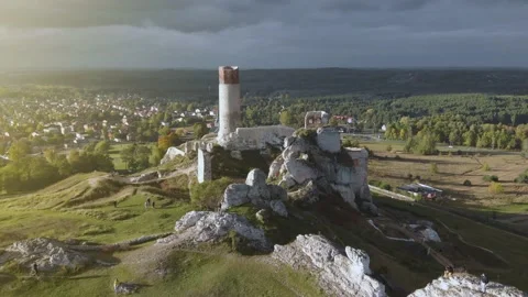 Osteyn Castle Ruins Stock Footage 164238674