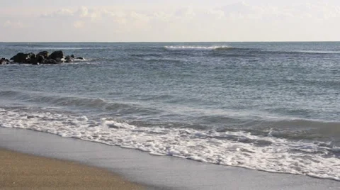 Ostia sandy beach in winter Stock Footage 1101645