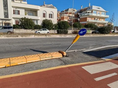 Ostia seafront cycle path Stock Photos