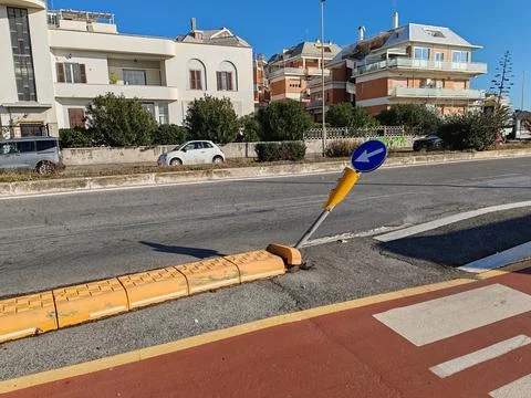 Ostia seafront cycle path Stock Photos