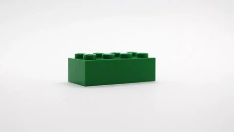 Ostrava, Czech republic - October 8th 2025: Green Lego brick piece Stock Footage 320407074