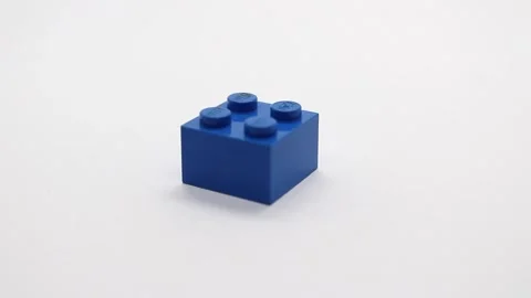 Ostrava, Czech republic - October 8th 2025: Blue Lego brick piece Stock Footage 320407088